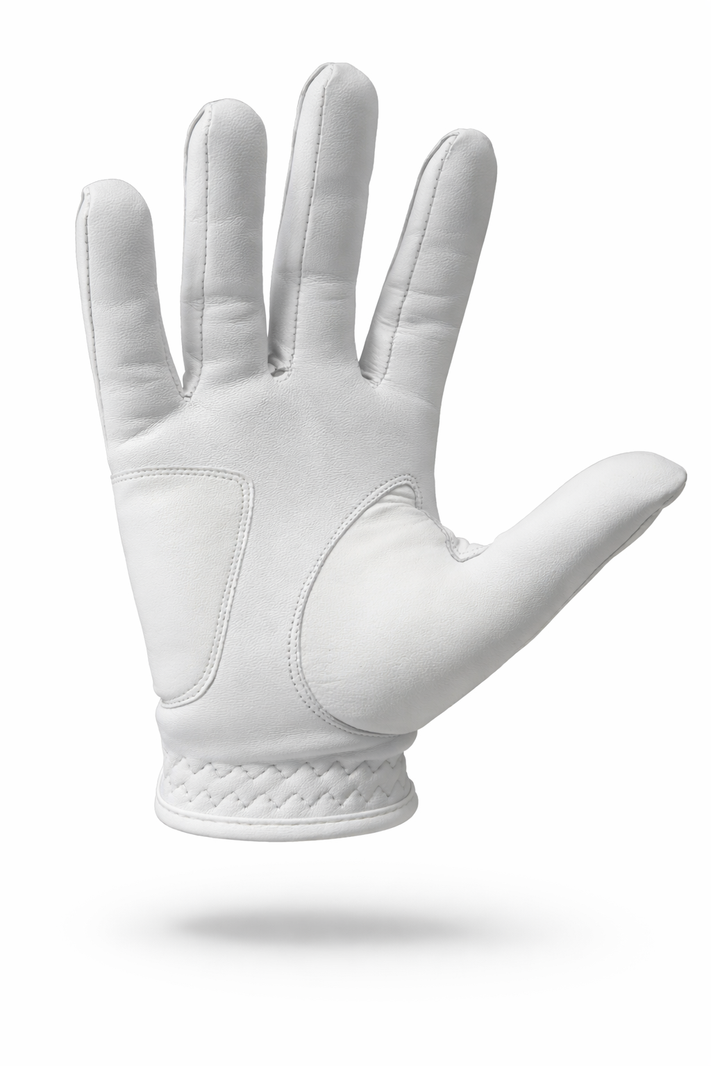White golf glove on a white background