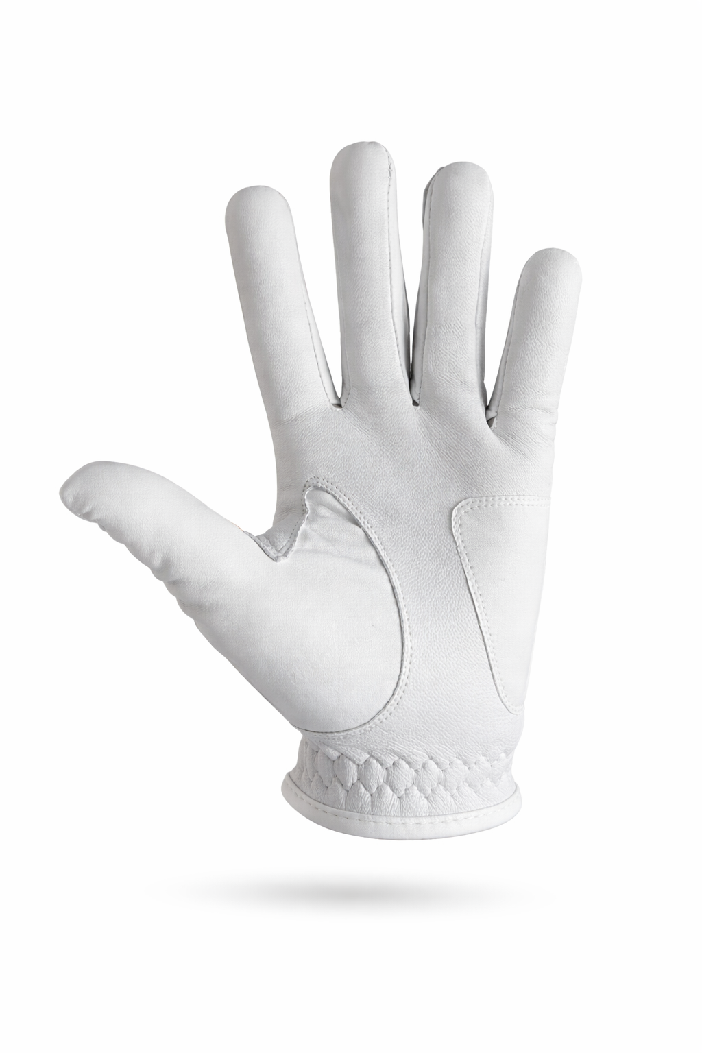 White golf glove on a white background